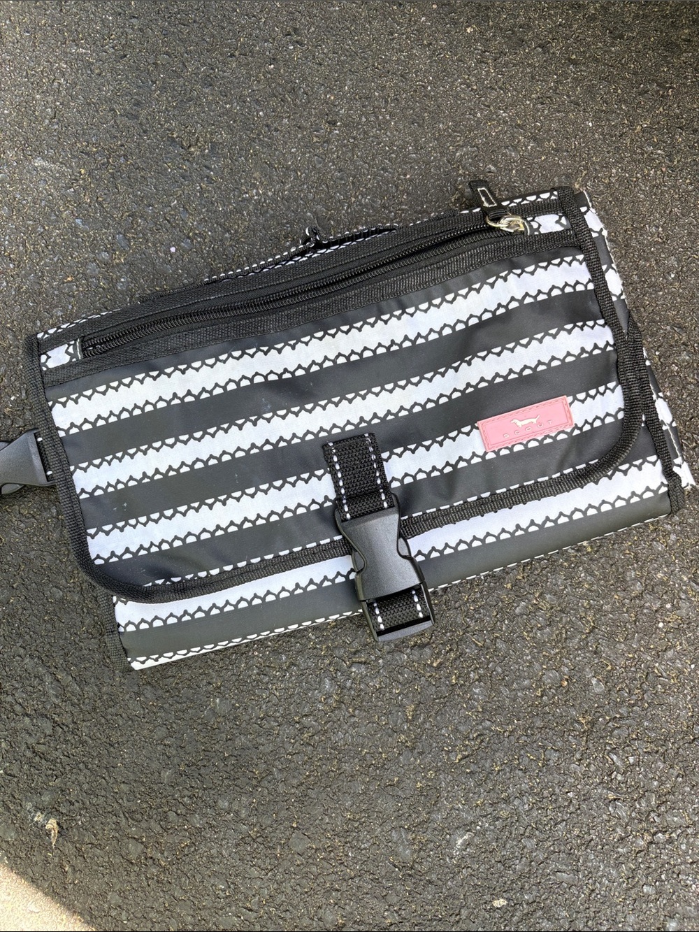 Scout - Striped Black & White Foldover Travel Diaper Changing Mat